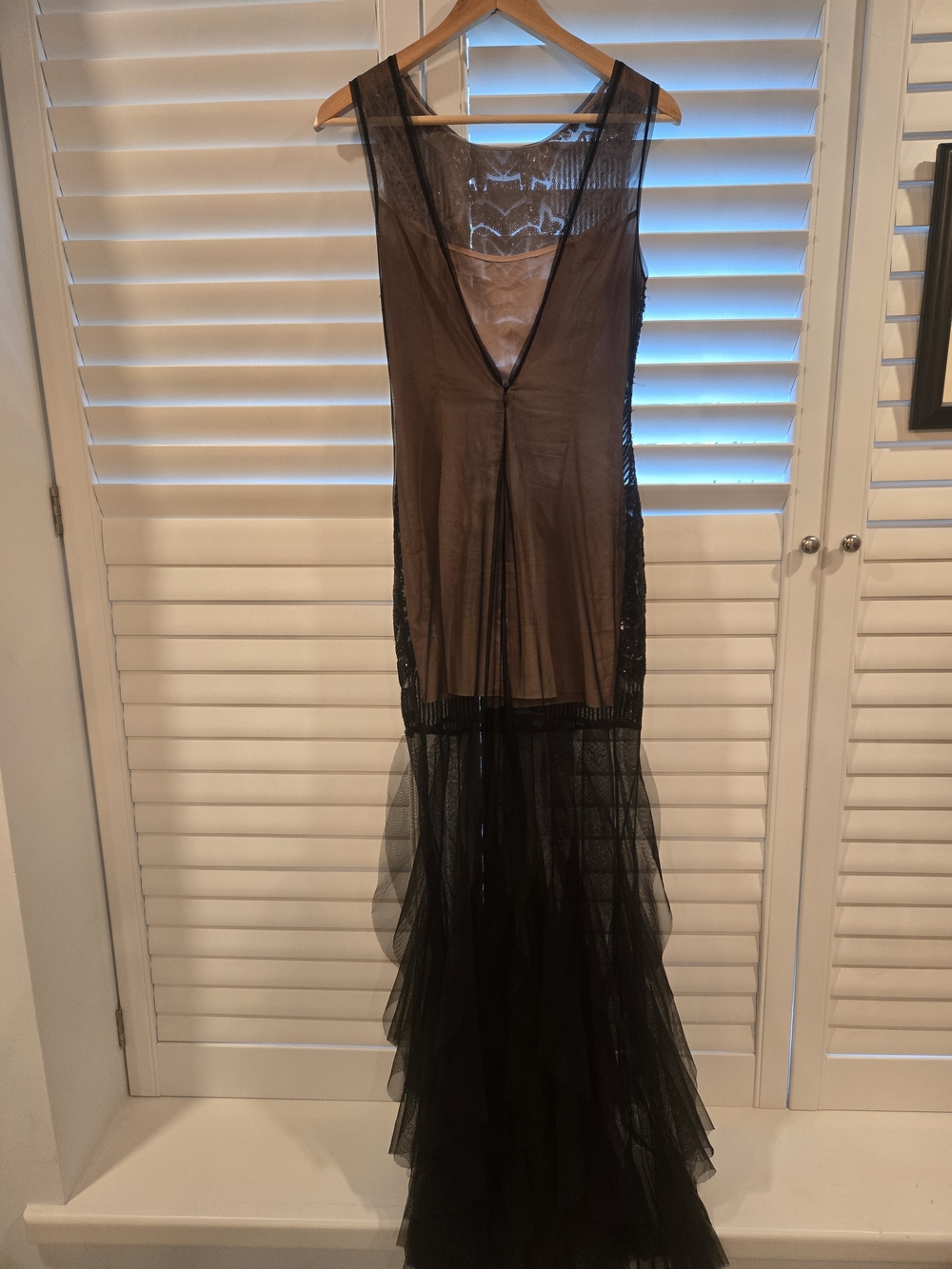 BCBGMaxAzria Black Sequin Mesh Maxi Dress - Picture 2 of 2